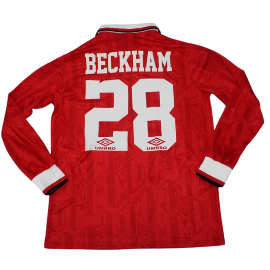 Manchester United Heim Champion Version Langarm 92/93 "Beckham" Nº28