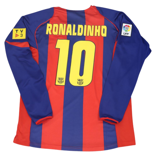 Barcelona Heim Langarm 04/05 "Ronaldinho" Nº 10