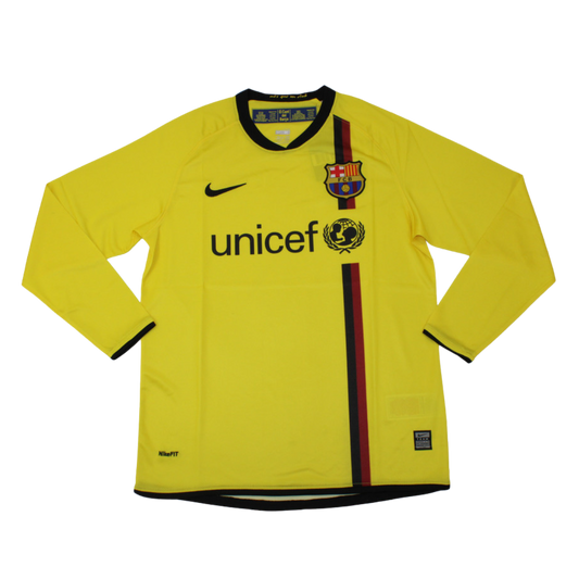 Barcelona Auswärts Gelb Langarm 08/09