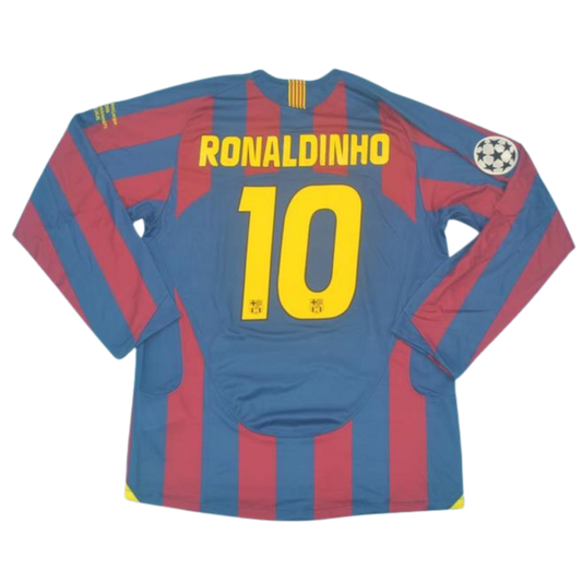 Barcelona Heim UCL Final 2006 Langarm "Ronaldinho" Nº 10