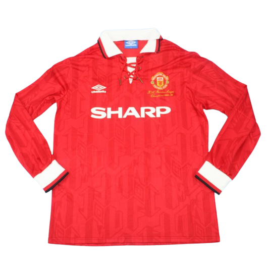 Manchester United Heim Champions Version Langarm 92/93