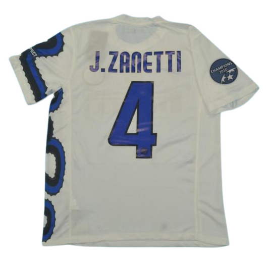 Internazionale Auswärts Weiß UCL Version 10/11 "J.Zanetti" Nr.4