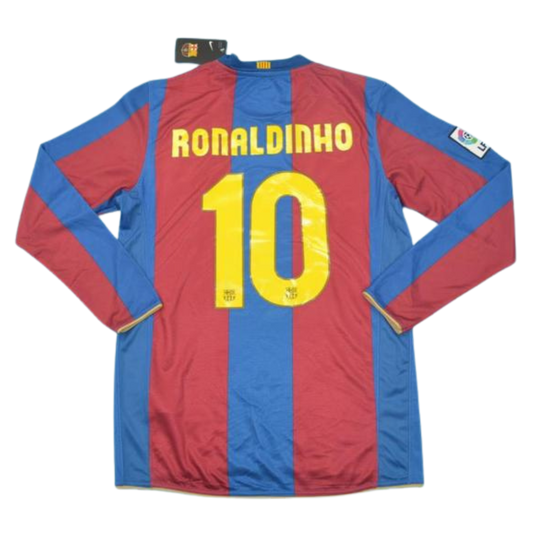 Barcelona Heim Langarm 07/08 "Ronaldinho" Nº 10