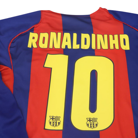 Barcelona Heim Langarm 04/05 "Ronaldinho" Nº 10