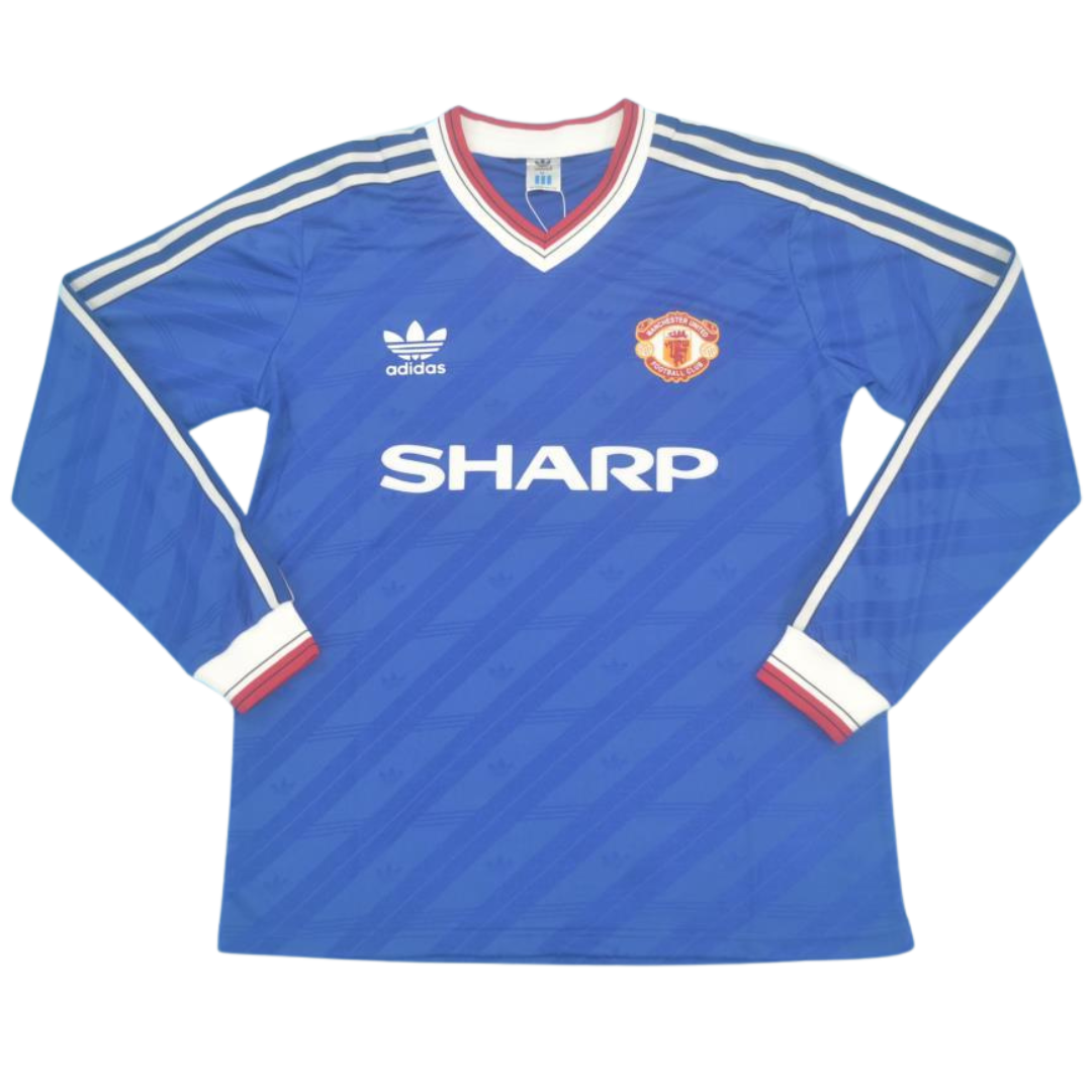 Manchester United Blau Langarm 86/88
