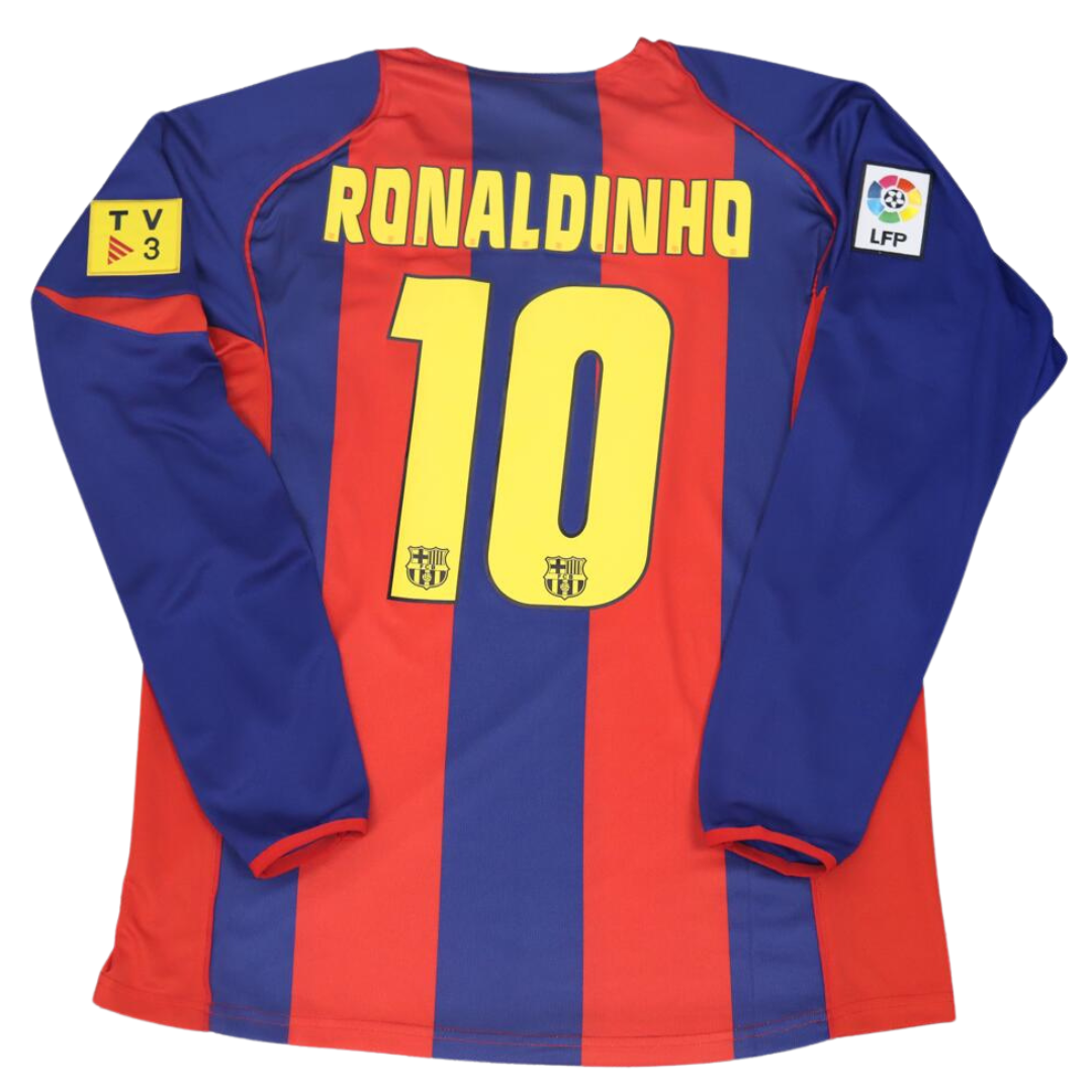 Barcelona Heim Langarm 04/05 "Ronaldinho" Nº 10