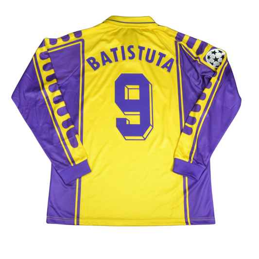 Fiorentina Alternative Gelb UCL Version Langarm 99/00 "Batistuta" Nr.9