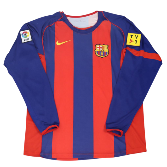 Barcelona Heim Langarm 04/05 "Ronaldinho" Nº 10