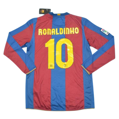 Barcelona Heim Langarm 07/08 "Ronaldinho" Nº 10