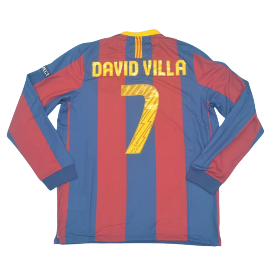 Barcelona Heim Langarm 10/11 "David Villa" Nº 7