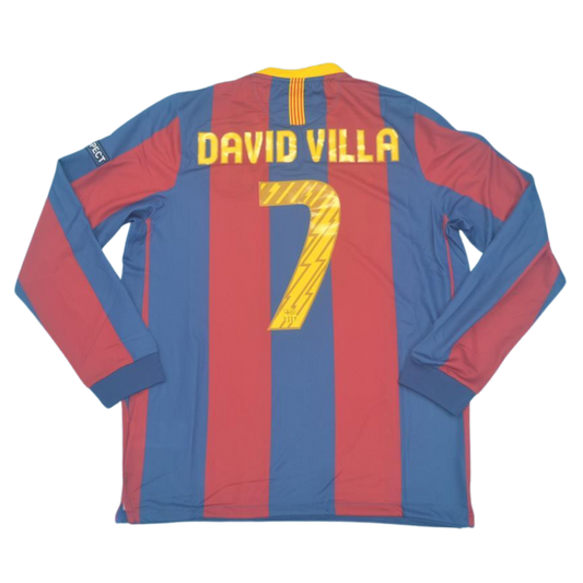 Barcelona Heim Langarm 10/11 "David Villa" Nº 7