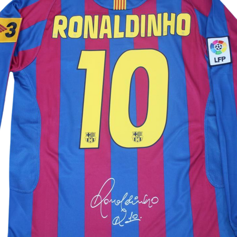 Barcelona Heim Langarm 05/06 "Ronaldinho" Nº 10
