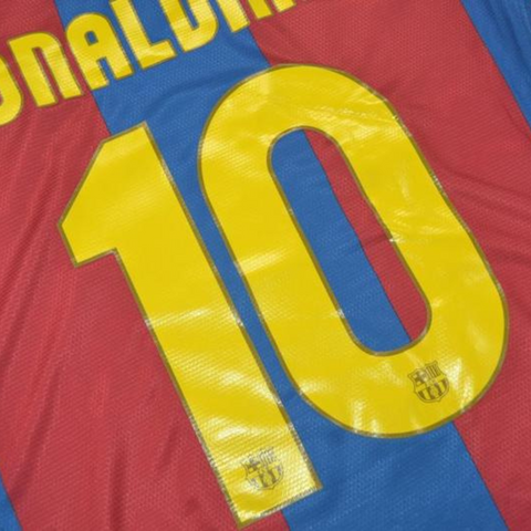 Barcelona Heim Langarm 07/08 "Ronaldinho" Nº 10