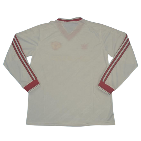 Manchester United Auswärts Weiß Langarm 86/88